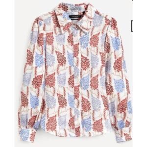 ISABEL MARANT Bedrissa Printed Shirt in Red Size 34 New With Tags